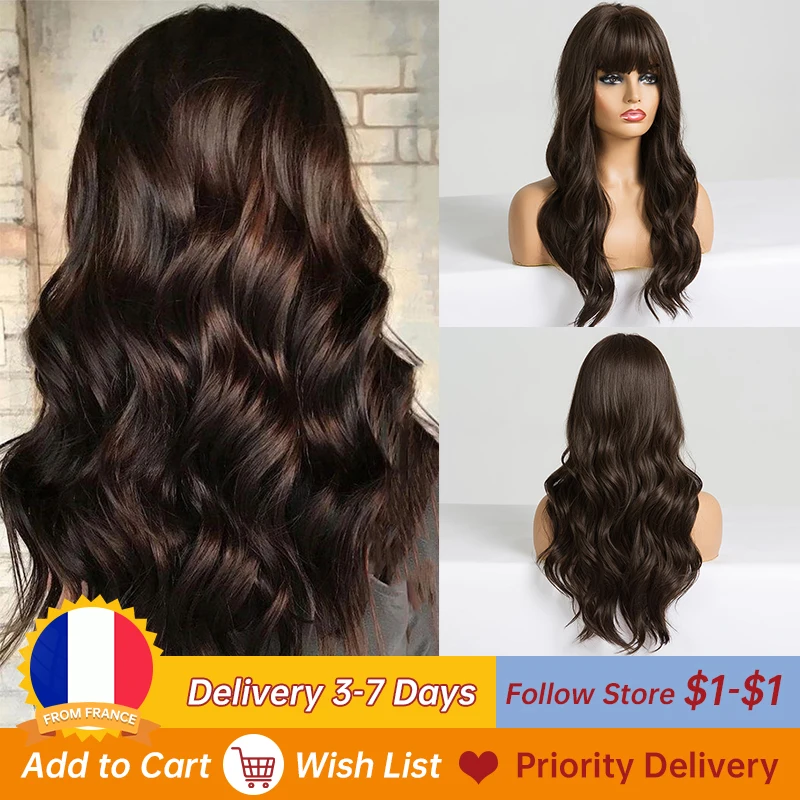 Obtenga esto EASIHAIR-Pelucas largas oscuras para mujer, color marrón, con flequillo, resistente al agua y al calor, cabello sintético afroamericano AAN9deB79 Obtenga esto EASIHAIR-Pelucas largas oscuras para mujer, color marrón, con flequillo, resistente al agua y al calor, cabello sintético afroamericano AAN9deB79