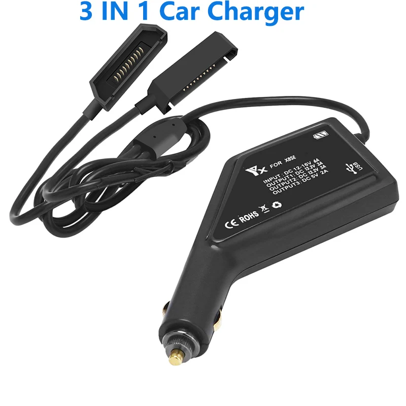 3 IN 1 Car charger FIMI X8 SE автомобильное зарядное устройство Быстрая зарядка 2 в 1 батарея/пульт дистанционного управления зарядное устройство для FIMI X8 SE аксессуары для дрона - Цвет: 3 IN 1 Car charger