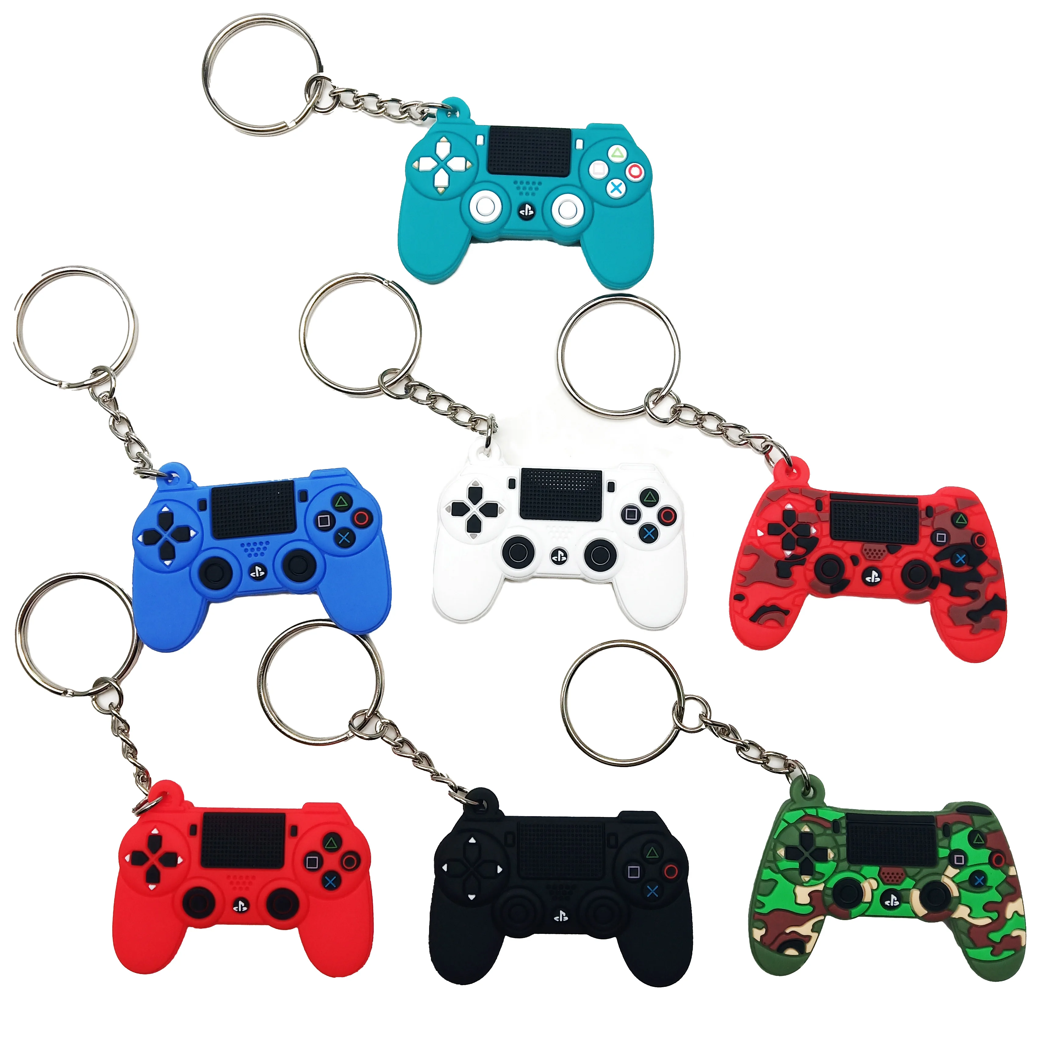 Mini Game Controller Keychain Portable PVC Soft Rubber Game Console Key Ring Hanging Backpack Pendant New Year Christmas Gift