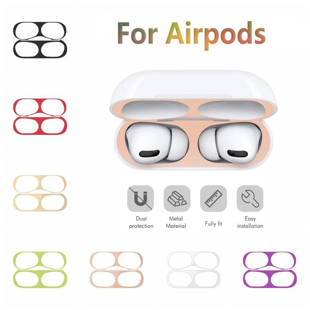 Защита от пыли для Airpods pro 2 3 Чехол Ультра тонкий металлический защита от пыли Внутренняя крышка для Air pods pro 2 Eirpods Pro Новинка Airpots Etui