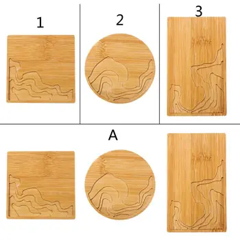 

Handmade Natural Wood Coaster Round Square Teacup Mat Bamboo Wooden Coasters for Drinks Resin Art Crafts