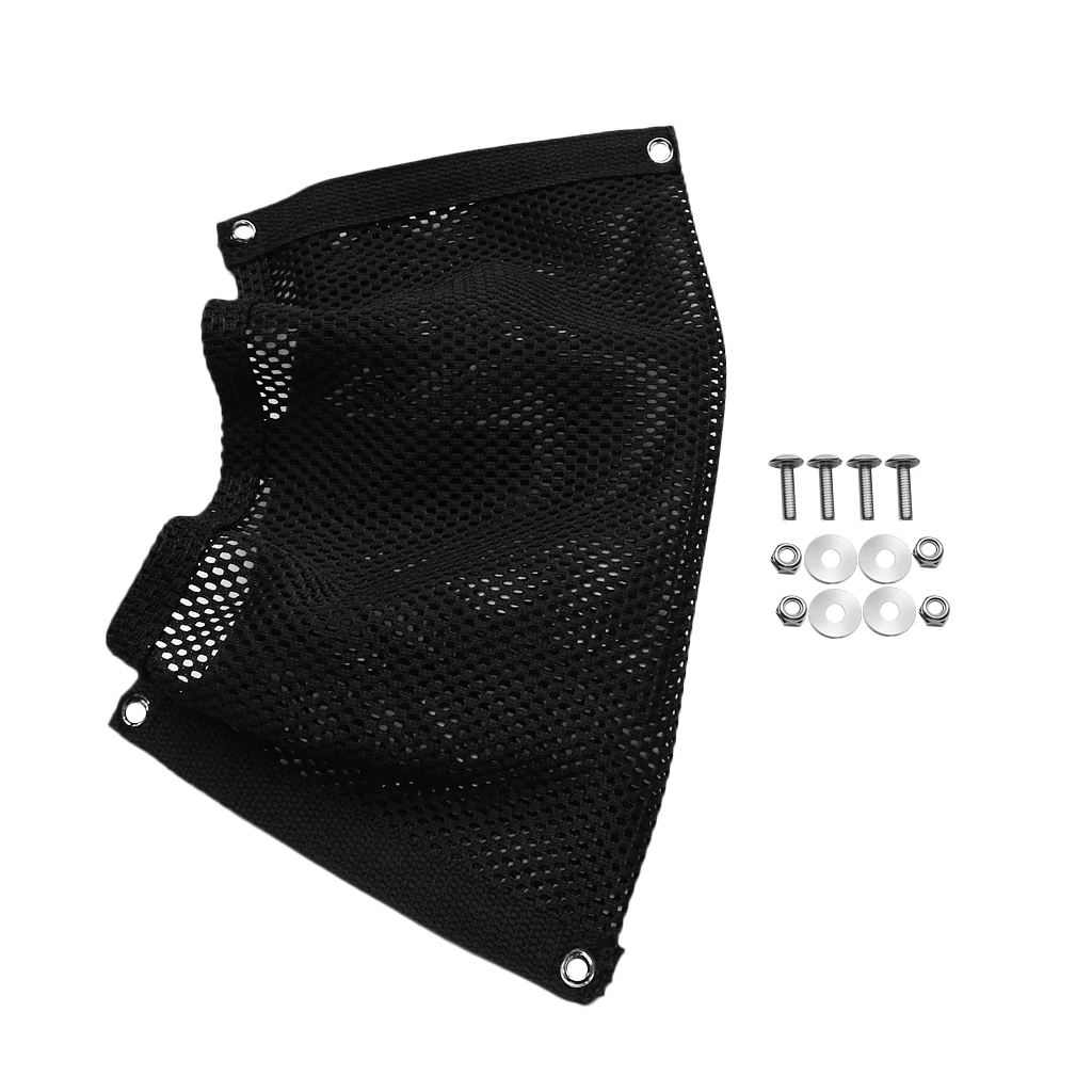 Black Nylon Gear Storage Mesh Pouch Holder Bag For Marine Boat Kayak Canoe