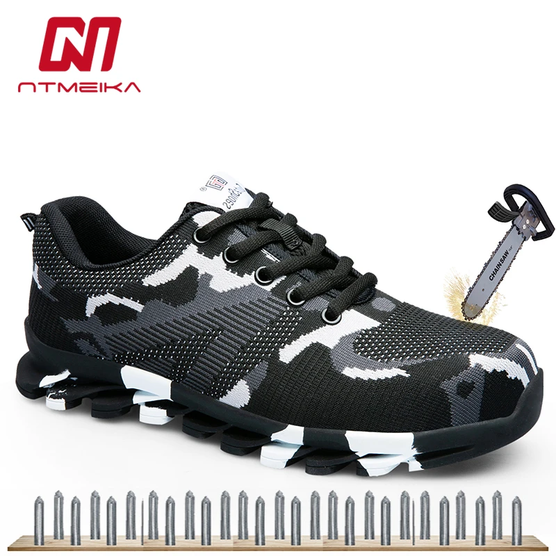 

Men Lightweight Safety Shoes Steel Toe Breathable Work Boots Construction Protective Work Shoes MB293