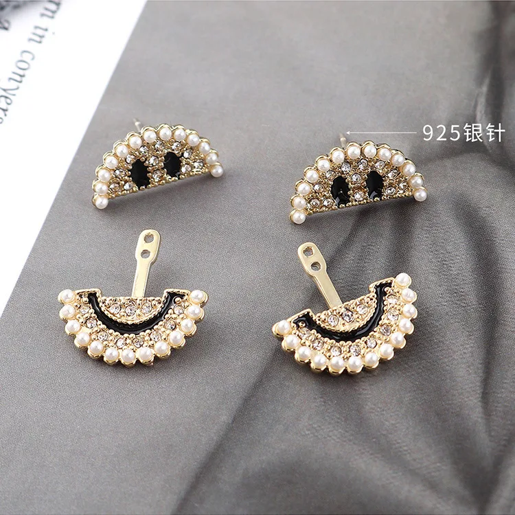 

2019 New Sale Pendientes Mujer Moda Contracted Smiling Earrings Female Pearl Earrings, Detachable Needle Adorn Article Women