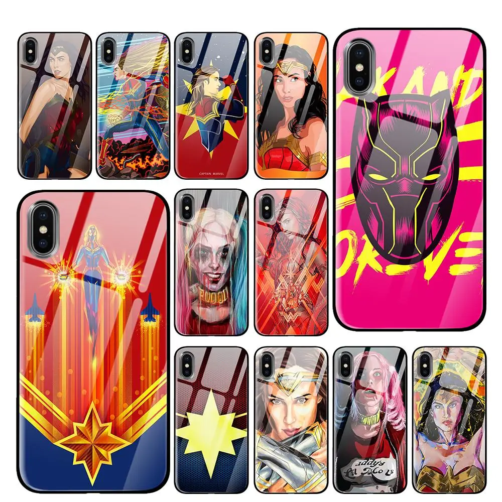 Captain Marvel wonder woman Tempered Glass For Samsung Galaxy S10 S8 S9 Plus Note 8 9 cases | Мобильные телефоны и