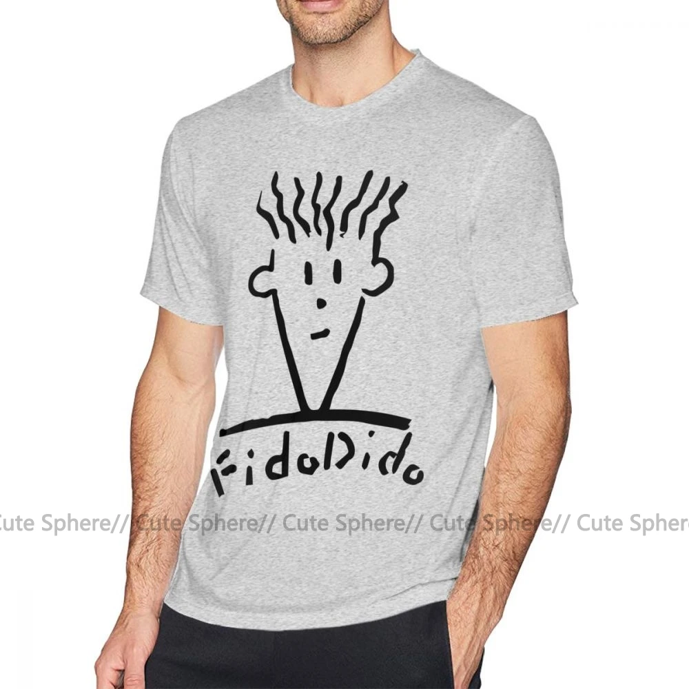 Fido Dido футболка Fido Dido Face футболка с коротким рукавом графическая футболка 5x Базовая 100 Хлопковая мужская забавная футболка - Цвет: Gray