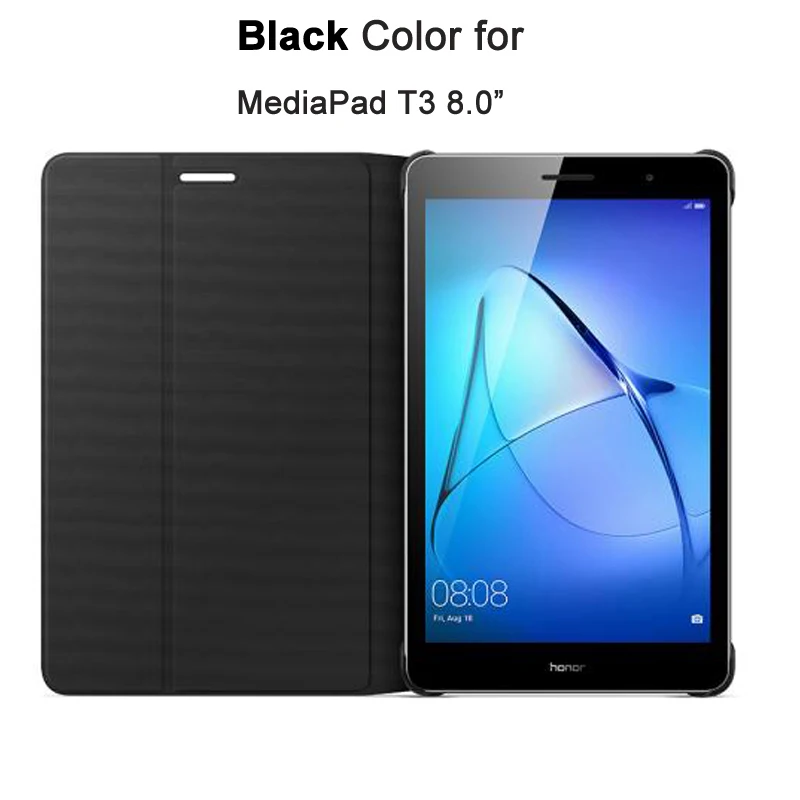 HUAWEI Mediapad T3 10/T3 " чехол для планшета PU Стенд защитный складной кожаный чехол оболочка для AGS L09 W09/KOB-L09 W09 - Цвет: Black for T3  8.0