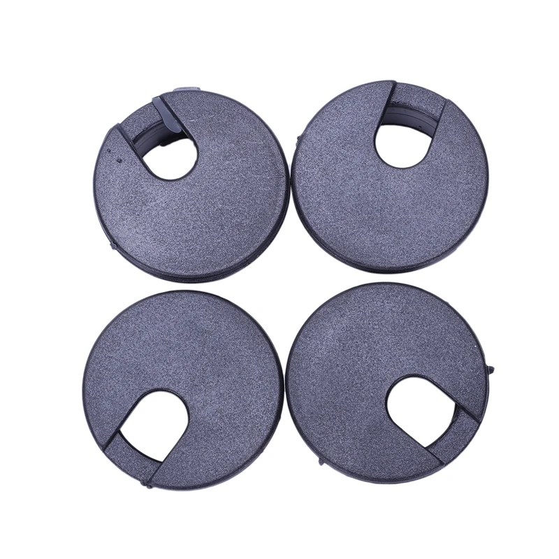 

New-Desk Table Computer Round Shaped Black Cable Grommet Hole Cover 35mm 4Pcs