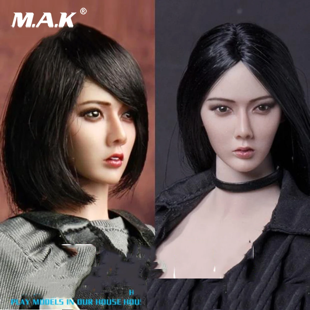 

1:6 Scale Female Beauty Brown Hair Head Sculpt For 12" Hot Toys action Figure