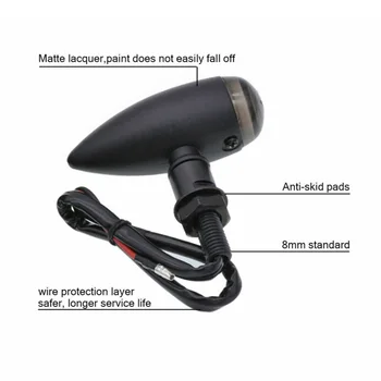 

For Harley Turn Signal Lights Motorcycle 1 Pair Black New 2 wires 2pcs