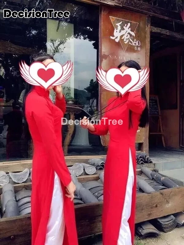 2021 Женская традиционная вьетнамская одежда aodai вьетнамский халат и брюки ao dai в