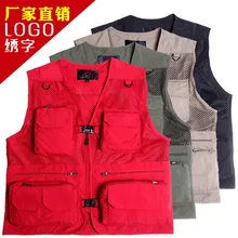 Фотография Мужская реклама Мужская t Рыбалка мульти-карманы директора Быстросохнущий жилет Альпинизм репортёр Открытый Повседневный жилет КУС