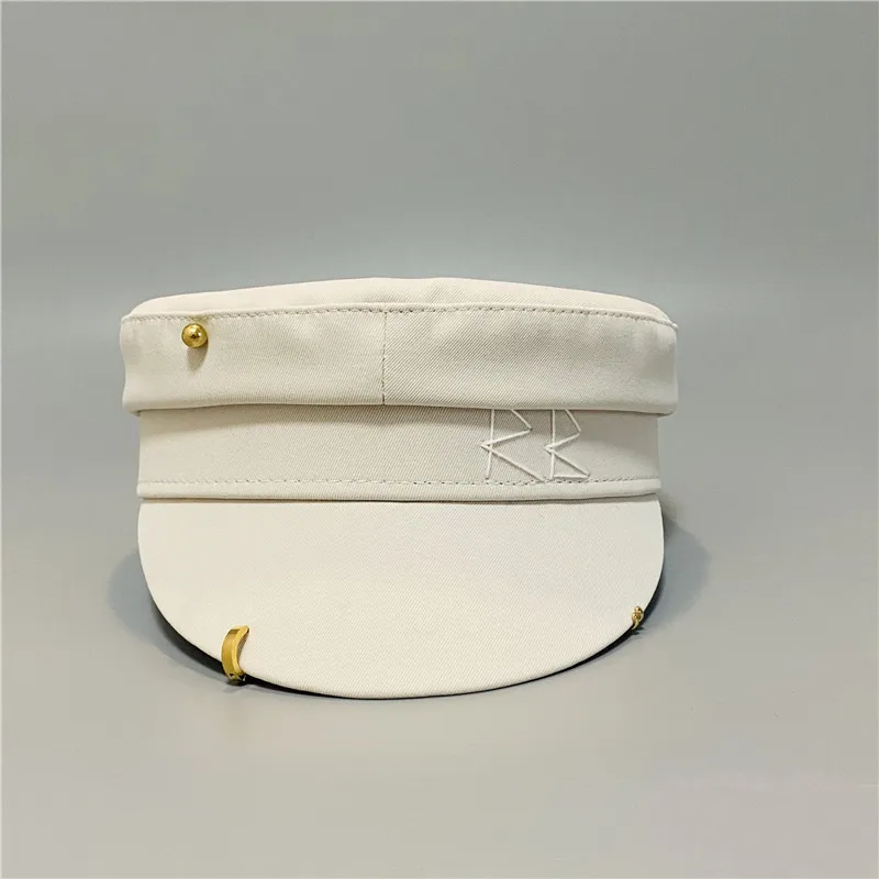 Spring Summer Caps with Earrings Women Newsboy Cap Letter Military Cap Visor