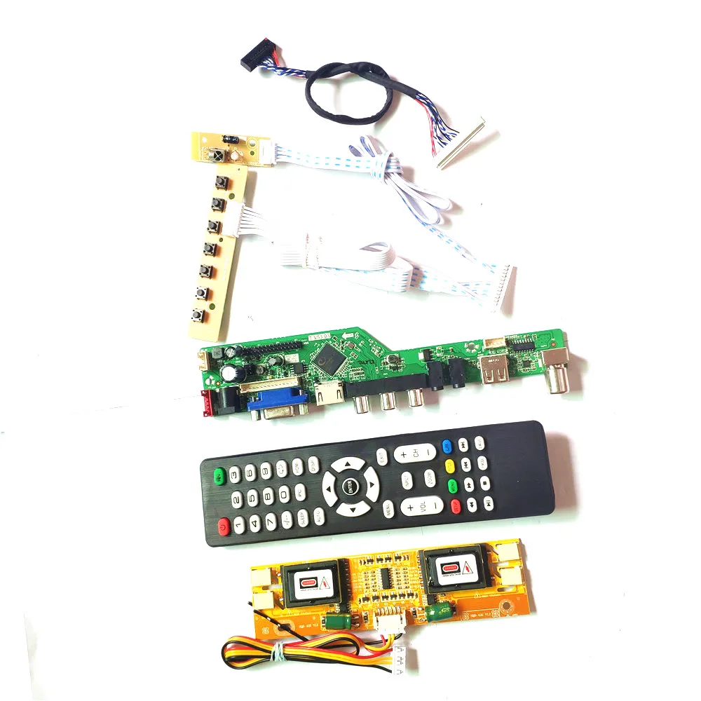 Для TMS190WX1-05TB/19 ТБ совместимому с HDMI VGA USB AV RF TV53 управляющая плата LVDS 4 холодным