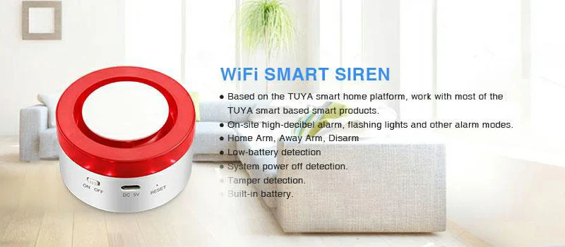 Wi-Fi умная сигнализация s безопасность беспроводная домашняя система сигнализации умная жизнь приложение Tuya работает Amazon Alexa/Google Home/IFTTT