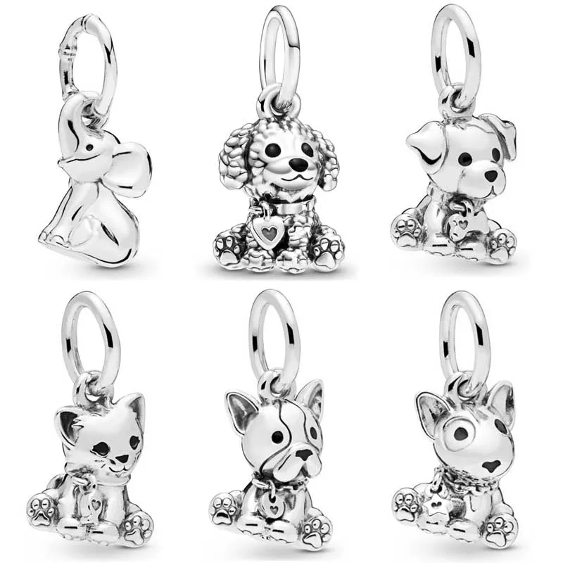 

Original Black Enamel Bull Terrier Puppy Dog Cute Elephant Pendant Bead Fit Europe Bracelet 925 Sterling Silver Charm Jewelry