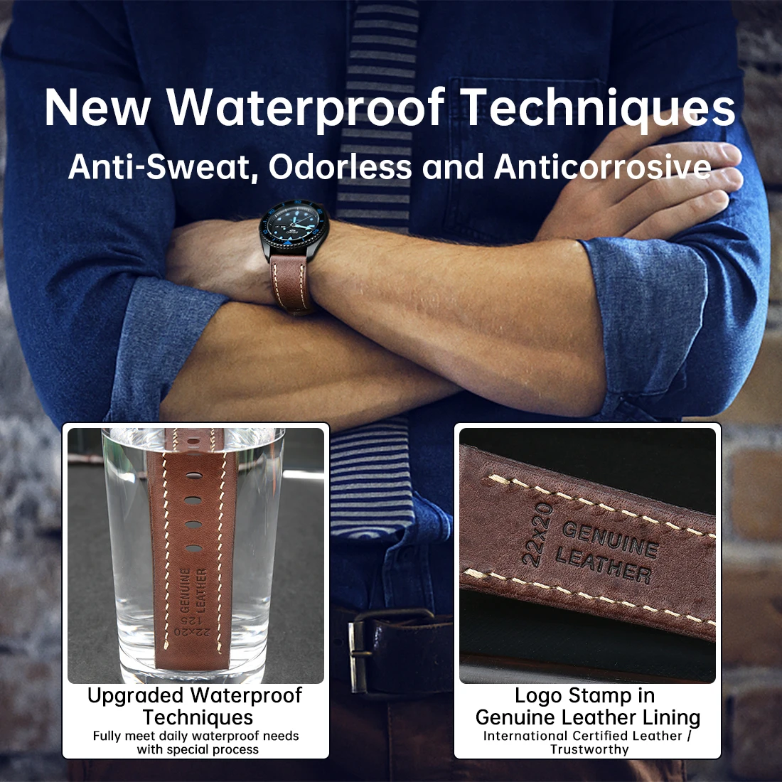 MAIKES Watch Strap - Premium Handmade Genuine Leather Watchbands