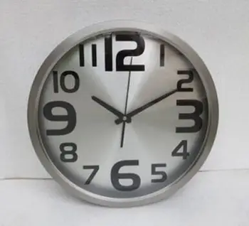 

Simple Metal Wall Clock Silent Quartz Creative Round Silver Nordic Design Living Room Reloj Pared Industrial Decor BE50wc