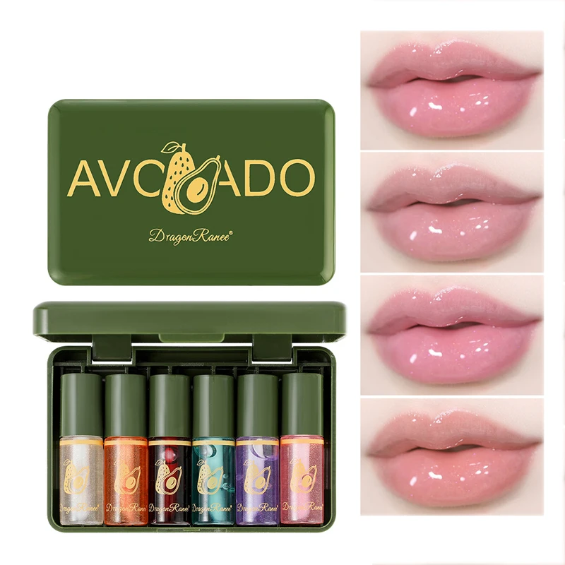 

Lip gloss 6 sets of transparent lip gloss female moisturizing and moisturizing lip glaze mirror toot jelly glass lip gloss set