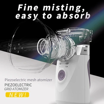 

High-efficiency Nebulizer Ultrasonic Atomization 1-5 μm with Mouthpiece Mask Handheld Compression Atomizer Adult Phlegm Cough