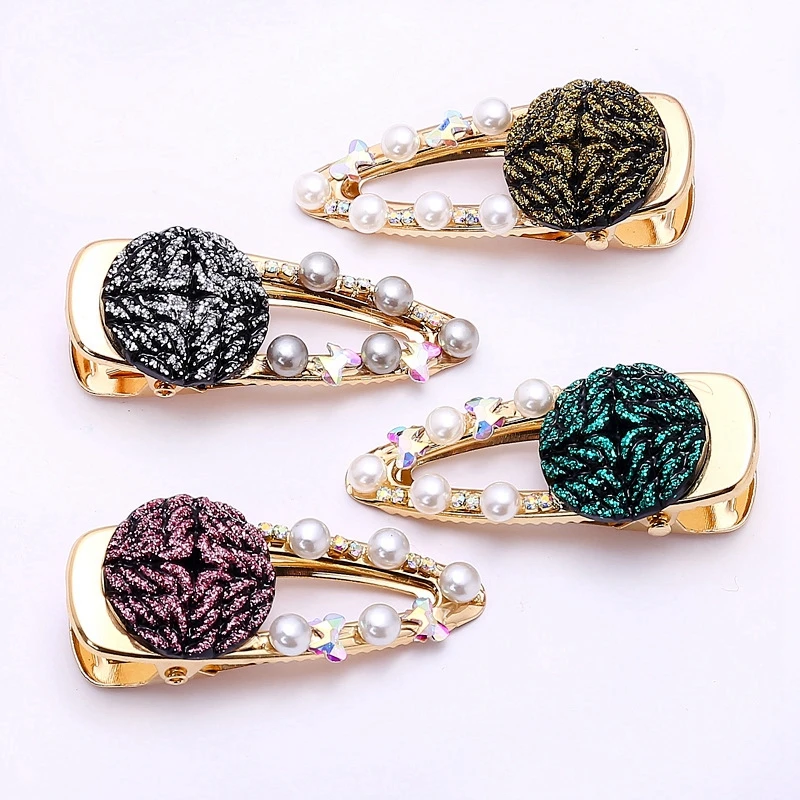 

Rhinestones Geometric Water drop Hairpins Metal Gold Color Hair Clips Crystal New Elegant Hair Styling Tools Accessories