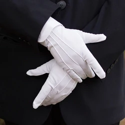 4PCS White Formal Uniform Gloves Women Men Cotton Hand Gloves Sun Protection Parade Tuxedo Costume Honor Jewelry Driving Gloves
