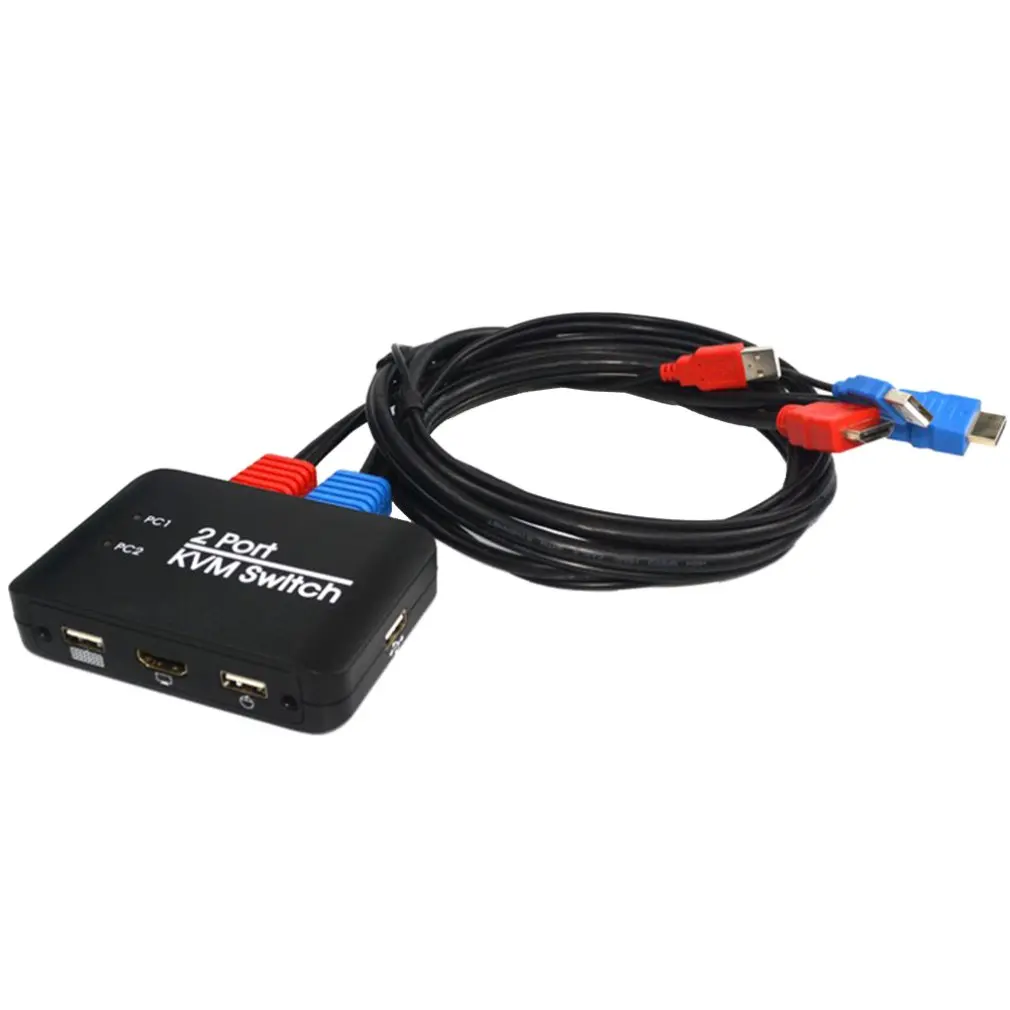 2 порта Kvm переключатель HDMI 2,0 с кабелем для двойного монитора Клавиатура Мышь Переключатель HDMI Поддержка Usb U диск для чтения