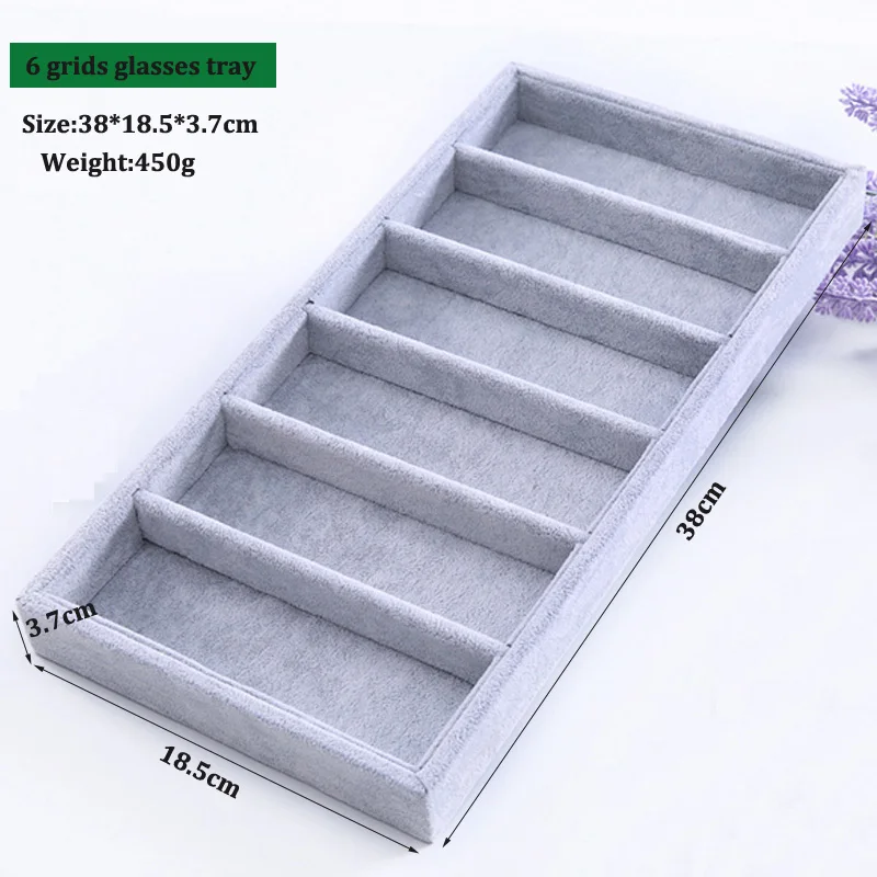 Wholesale Fashion Glasses Cases 6 Grids Sunglasses Display Box Sunglasses Display Glasses Display Props Jewelry Organizer Tray