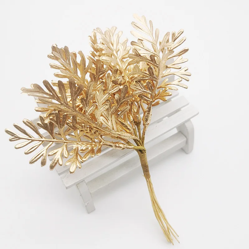 Golden Snowflake Рождественские украшения для дома вечерние золотые серебряные ветви сосны конус Снежинка ветви искусственные Fllower поддельные растения - Цвет: Golden Snowflake
