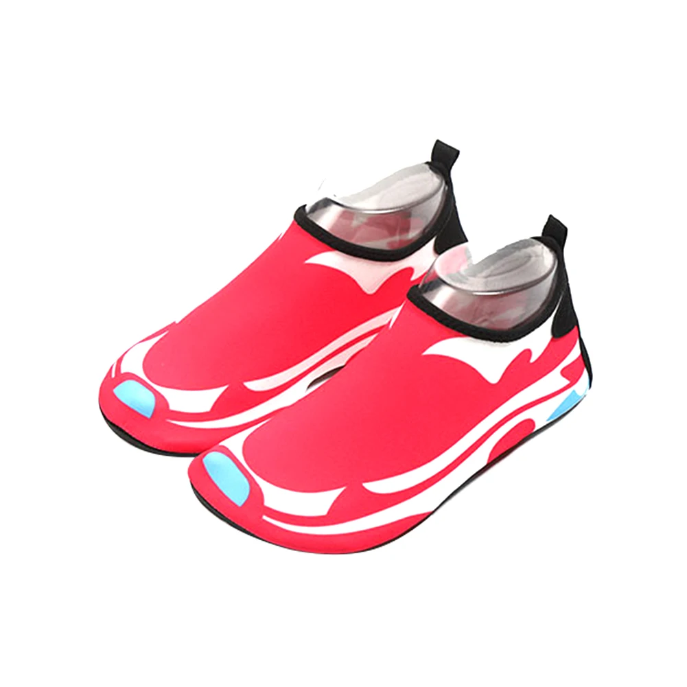 Практичная обувь для плавания на плоской подошве; быстросохнущая обувь для плавания на открытом воздухе; дышащая обувь для пар; резиновая обувь для пляжа - Цвет: Красный