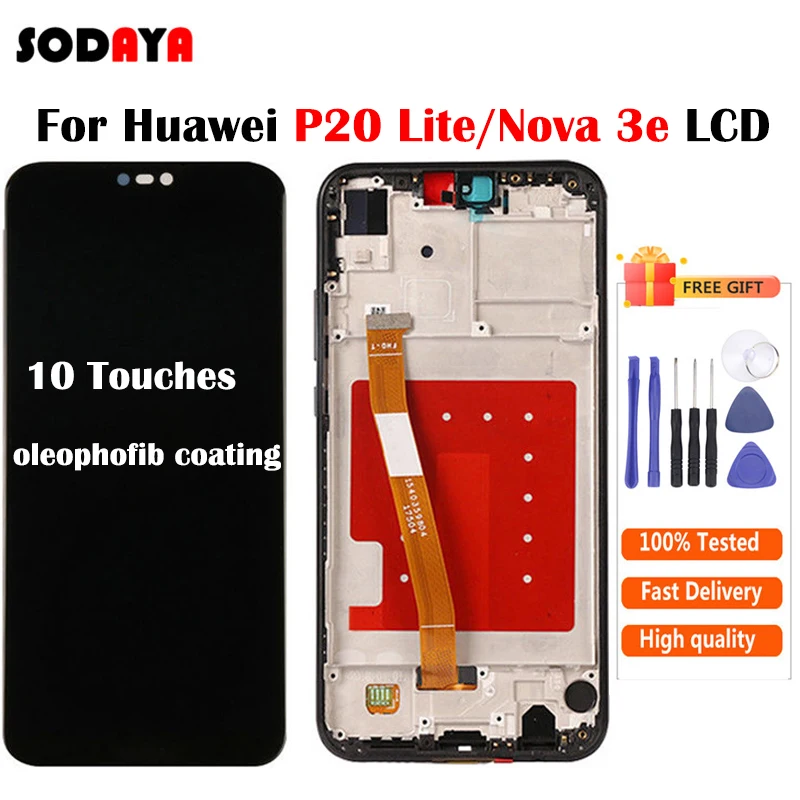 Для HUAWEI P20 Lite ЖК экран ANE LX1 LX3 дисплей с рамкой для Nova 3e LCD Бесплатная
