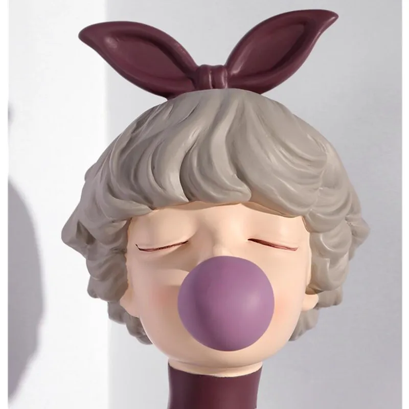 Современный европейский бант, пузыри для девушек, половинная длина, портретная статуя из смолы, искусство и ремесло, Креативные украшения для дома X3522