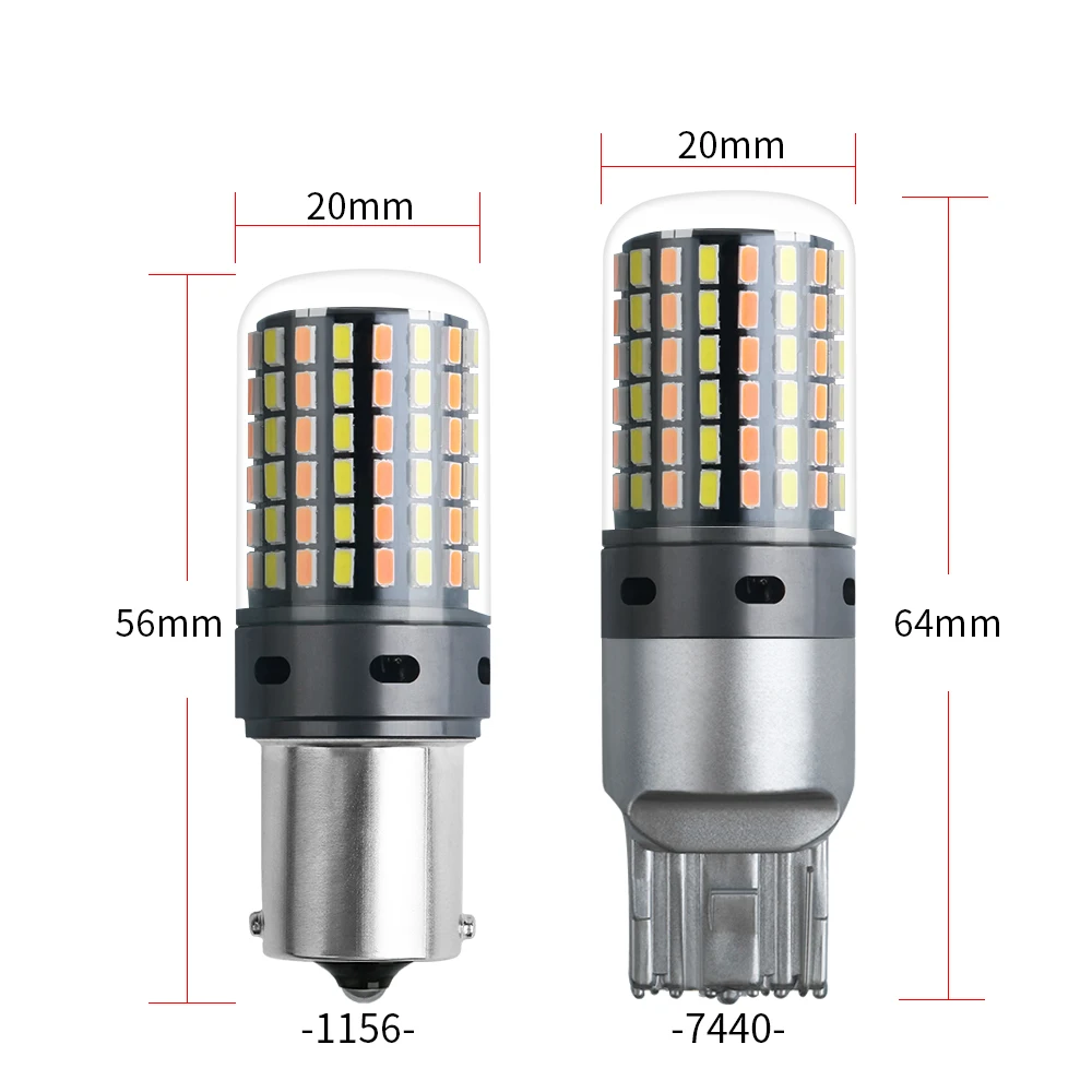 2PCS 1156 BA15S P21W BAU15S PY21W Canbus   LED  7440 W21W T20 ڵ DRL ȸ ȣ   ġ   ÷