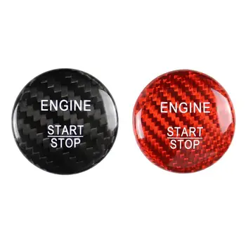 

Carbon Fiber Car Engine Start Stop Button Cover Keyless Go Ignition Stickers for