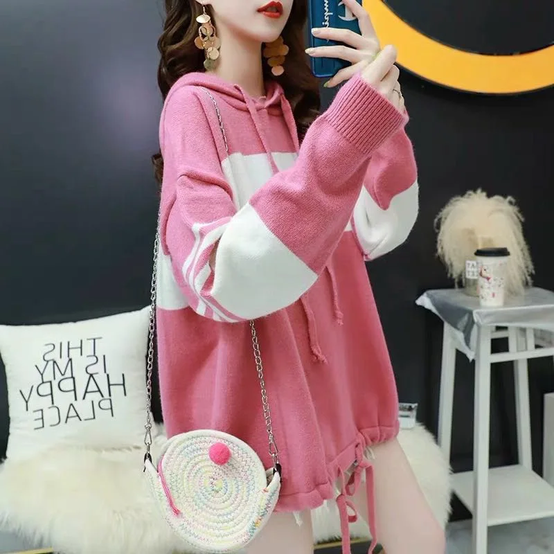 

Hooded Pullover Sweater Women's Laziness-Style Outer Wear Autumn & Winter 2019 New Style Korean-style Loose-Fit Online Celebrity