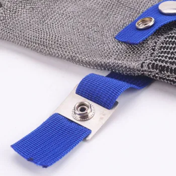 

Stainless Steel Metal Mesh Butcher Glove Safety Cut Proof Stab Resistant Stainless Steel Blue White