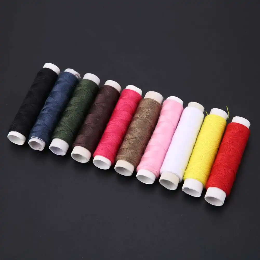 10 Colors Sewing Thread Portable Paper Tube Thread Sewing Lines Polyester Sewing Thread for Embroidery and Sewing Machine