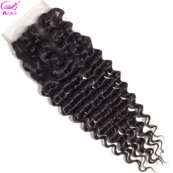 Ariel Deep Wave Closure 4x4 Human Hair Closure 20 22 Inch Swiss Lace Closure Brazilian Closure Remy Middle Free Part Closure 3