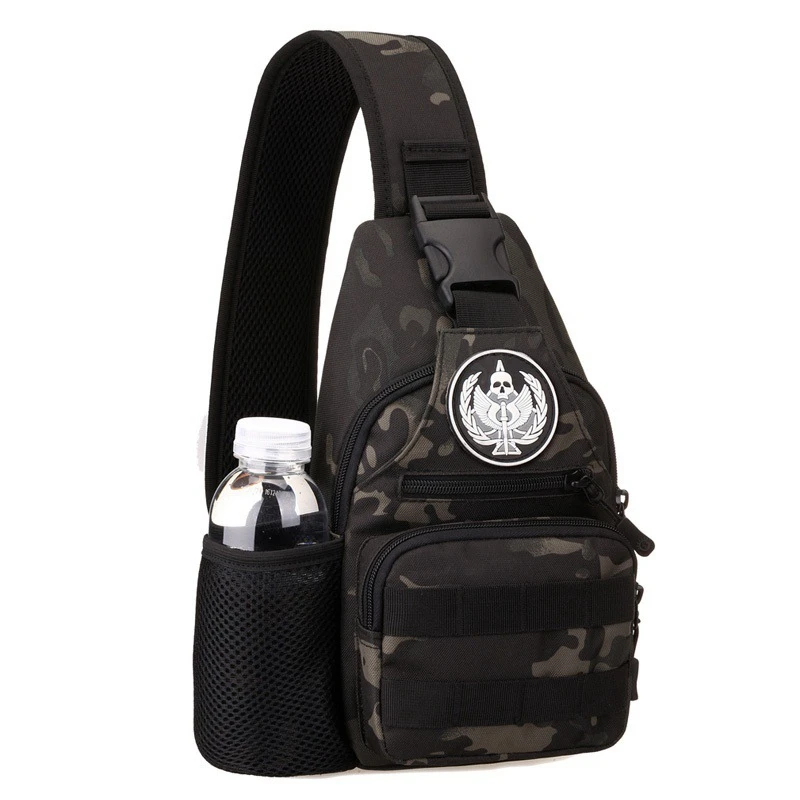Nylon Tactical Men Chest Pack Single Shoulder Bags USB Charging Chest Bag Crossbody Bags Male Anti Theft Single Strap Back Bag