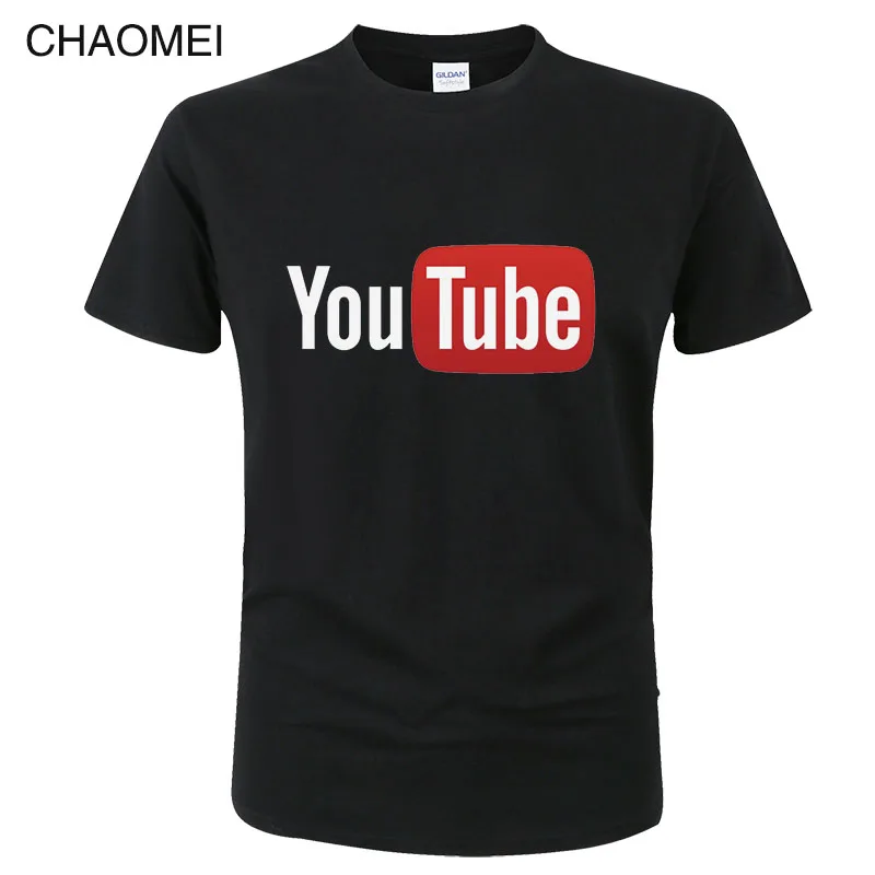 Мужская хлопковая футболка с принтом на Youtube лето C17 | одежда