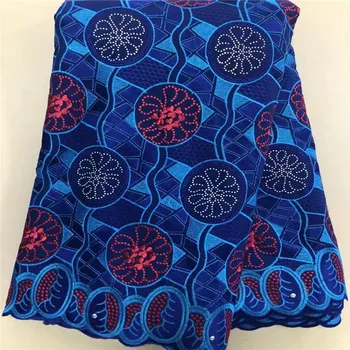 

Madison African Blue Lace Fabric 2020 Embroidered Nigerian Cotton Laces Fabric High Quality French Voile Lace Fabric For Wedding