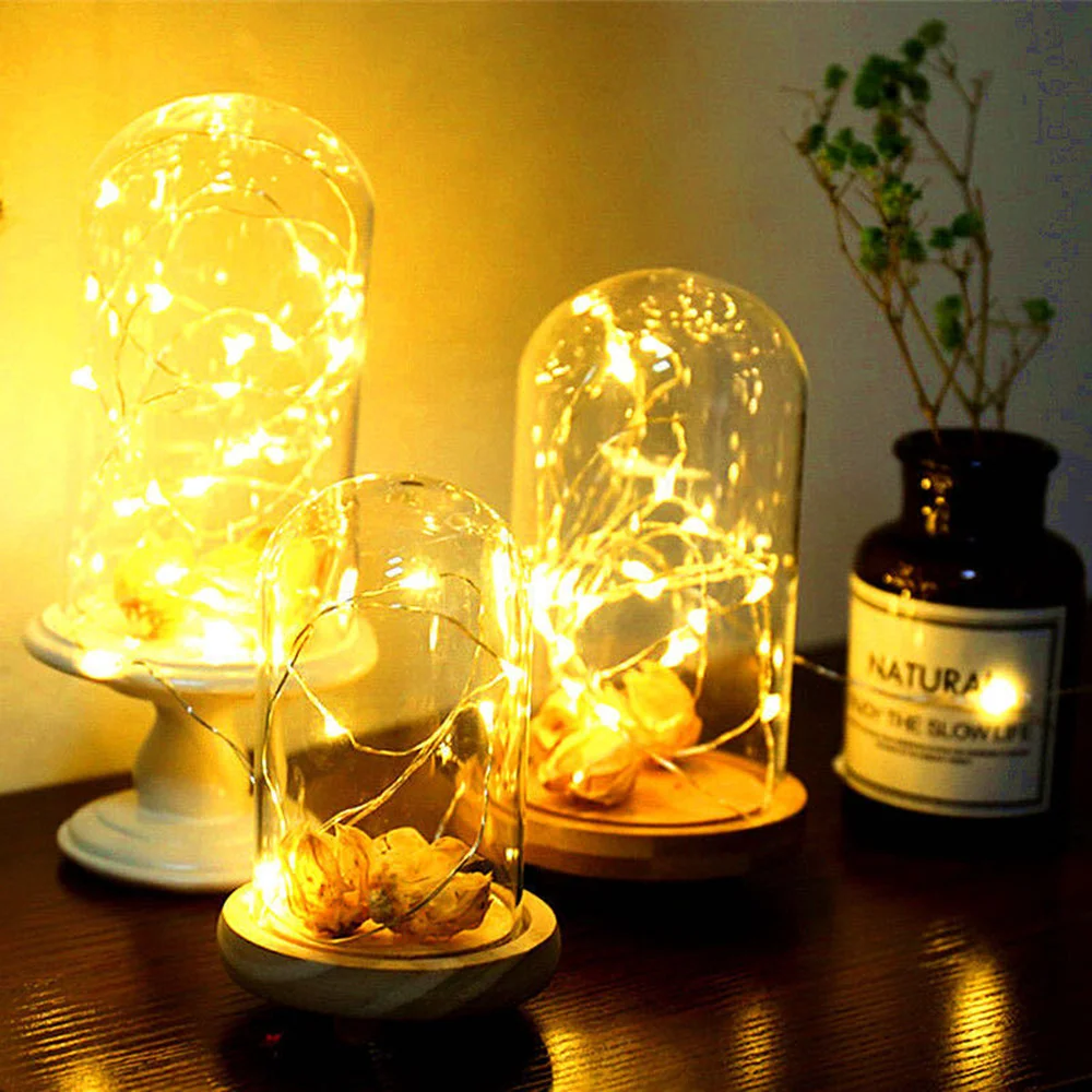 5Pcs Smart Flashing Decoration LED String Lights Christmas Wedding Party Restaurant Fast And Slow Lights With 3* Button Battery led string lights,decorative lights,string lights,led fairy lights