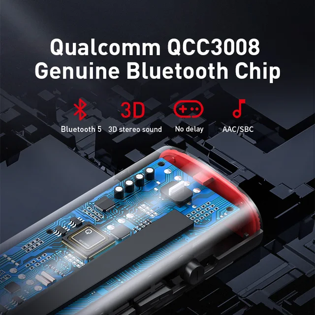 Baseus-receptor de Audio con Bluetooth 5,0, conector Jack de 3,5mm, Aux, Aptx LL, HD, adaptador transmisor inalámbrico para auriculares Baseus-receptor de Audio con Bluetooth 5,0, conector Jack de 3,5mm, Aux, Aptx LL, HD, adaptador transmisor inalámbrico para auriculares