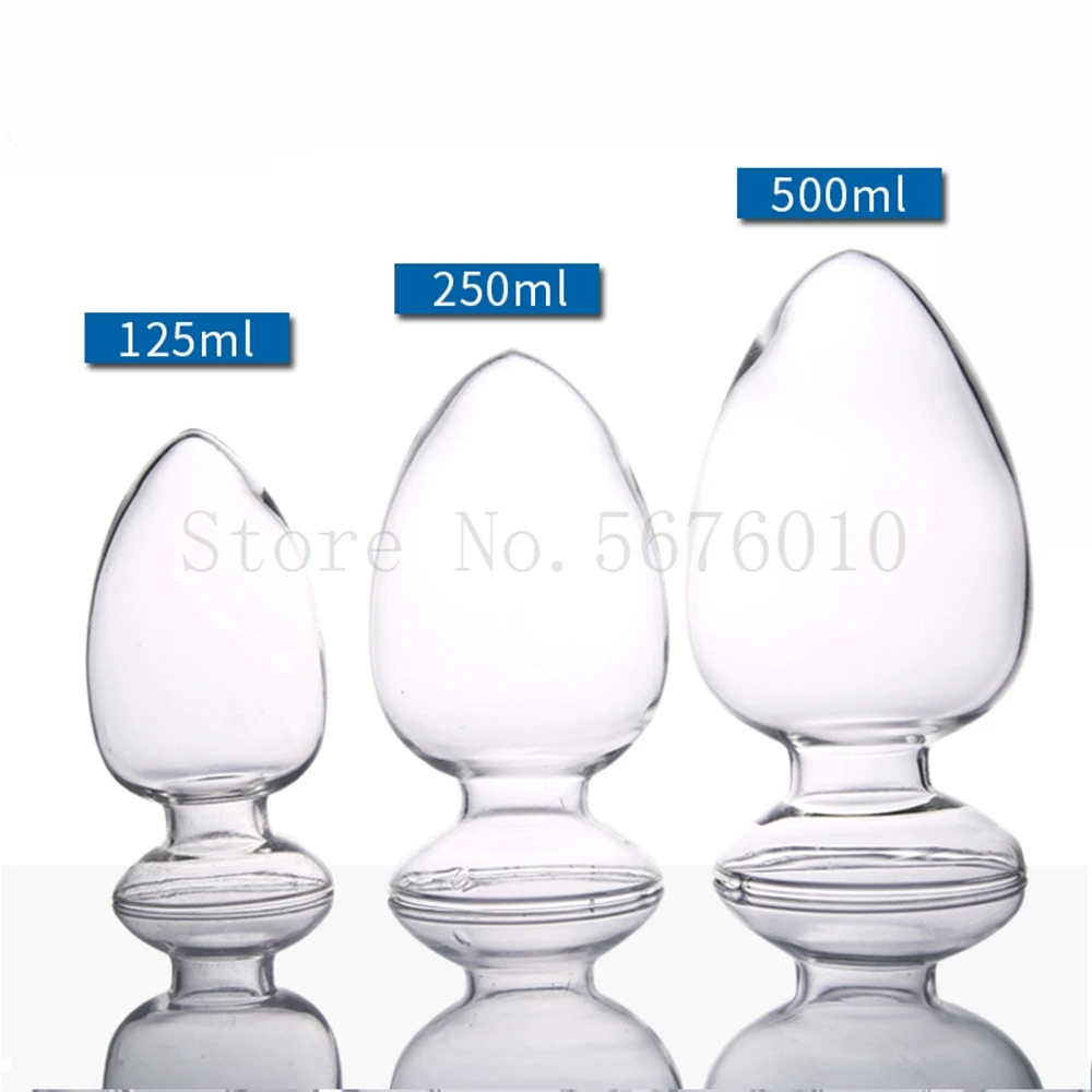 Seed bottle Cone heart bottle thickened glass 125 250 500ml clear chemical sample glass with stopper