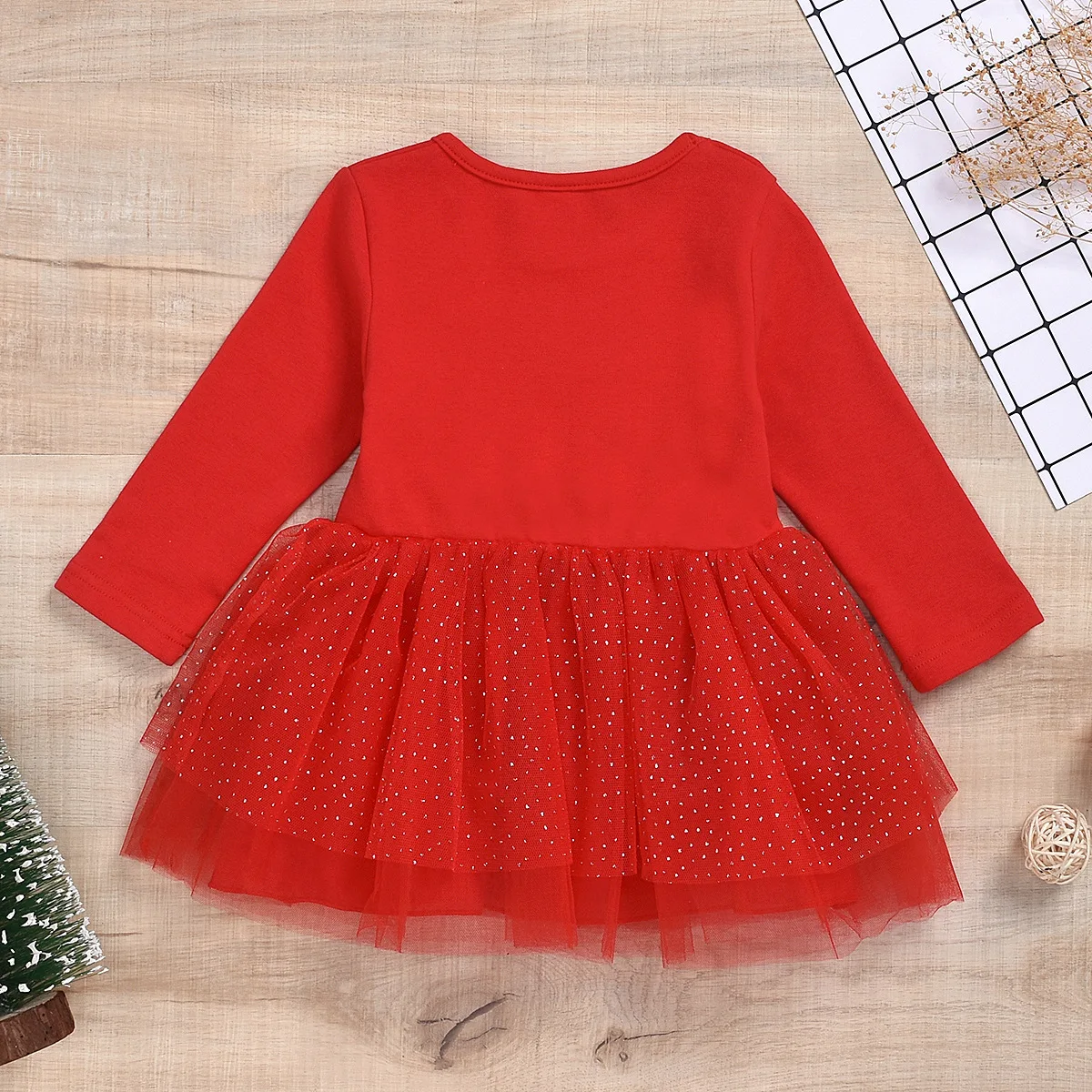 WEPBEL/рождественское кружевное платье-пачка для маленьких девочек 12 мес.-4 лет, комплект одежды принцессы