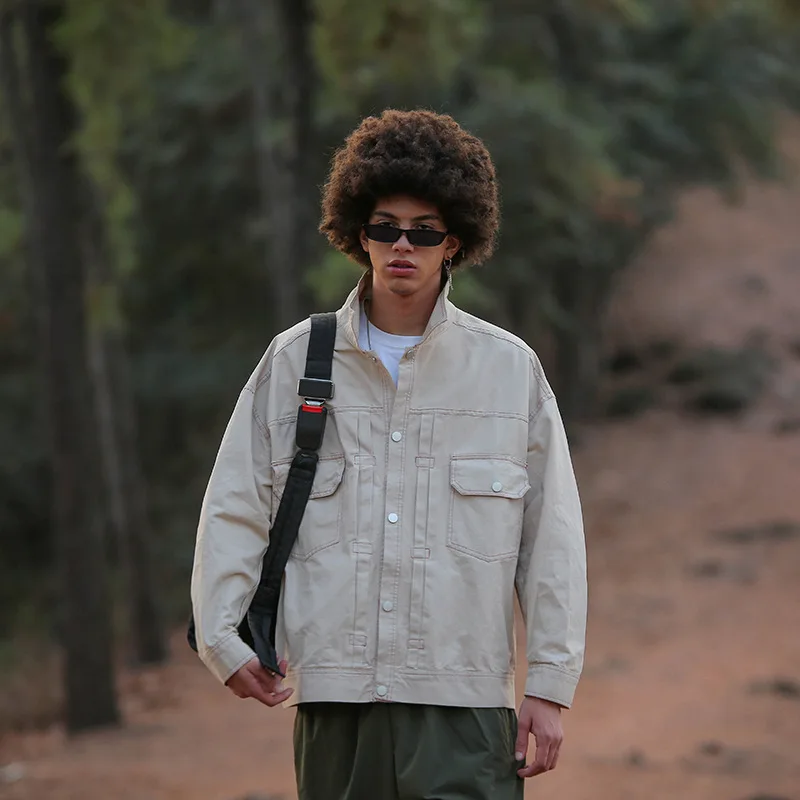 

City Where the Product 2020 Spring New Style Origional Solid Color Open Wire Jacket Multi-pockets Popular Brand Men'S Wear Teena