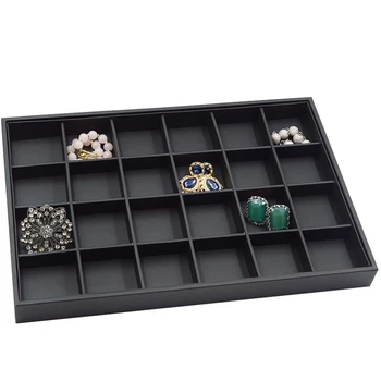 

Practical Shop Pendant Display Tray Without Lid Case Bracelet Loose Beads Jewellery Organiser Home Ring Earring PU Leather
