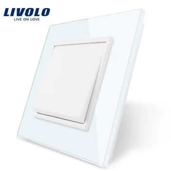 

Livolo EU standard ,Wall Socket,Luxury White Crystal Glass Panel, 1 gang 1 Way Push Button Switch, VL-C7K1-11
