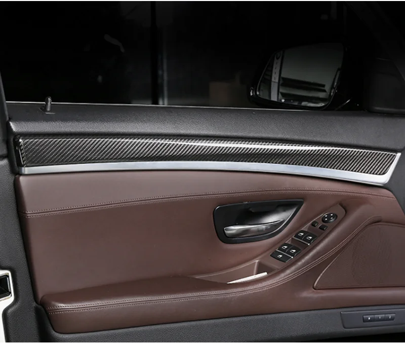 05-Free shipping Interior Door Button Panels Dashboard Dash Kits Carbon Fiber for BMW 5 series F10 2011-2017 carbon interior trims 9pcset