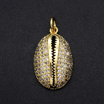 

5pcs/lot 12x20mm 100% CZ Zircon DIY Jewelry Sea Shell Charm Pendant Wholesale Jewellwery Finding Supplies Jewellery Accessories